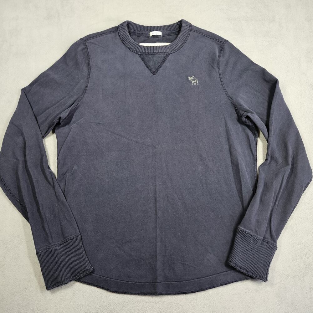 Y2K Abercrombie & Fitch Muscle Sweatshirt Men's XL Blue Crew Neck Moose Shirt